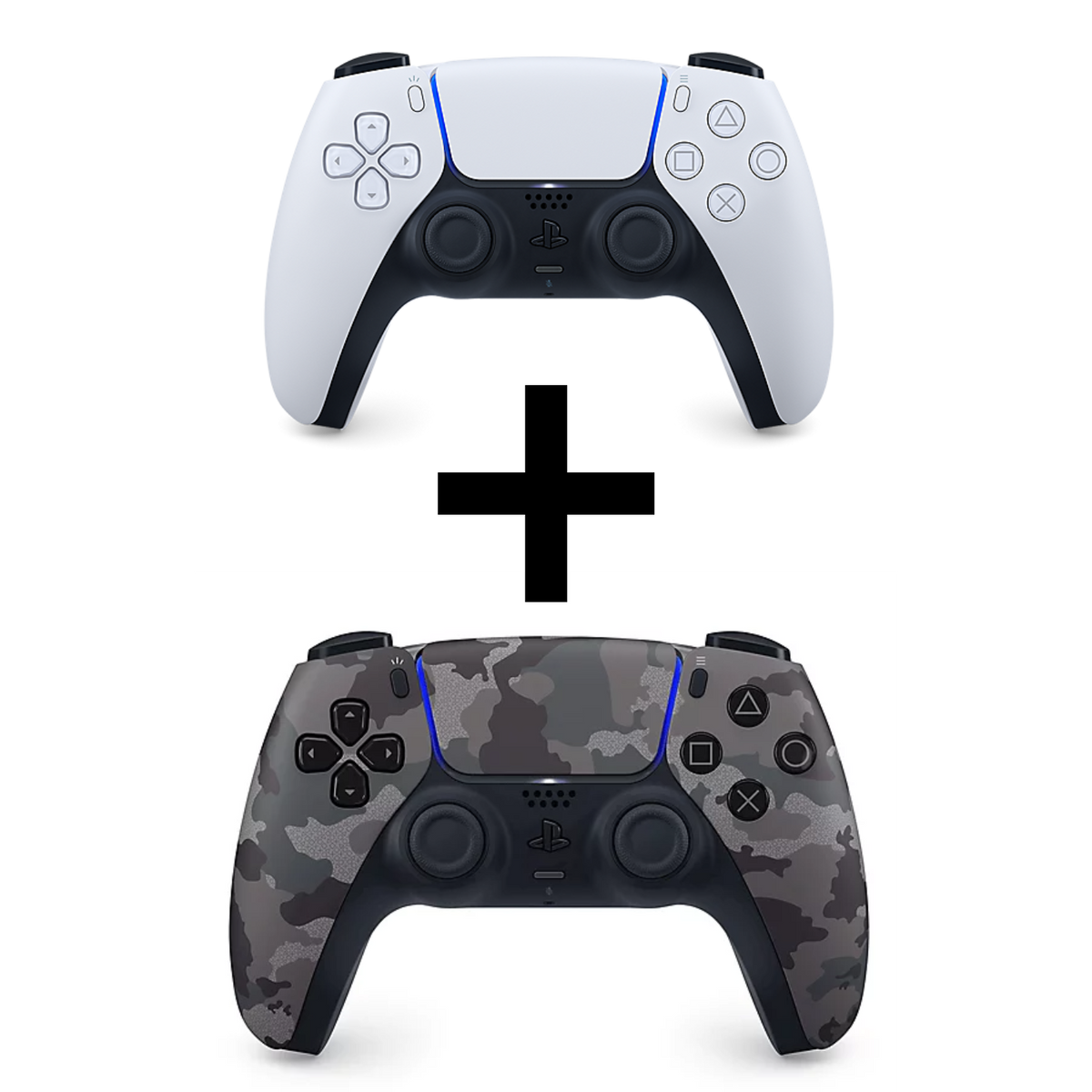 PS5-Controller 2er-Pack: Weiß + Camouflage